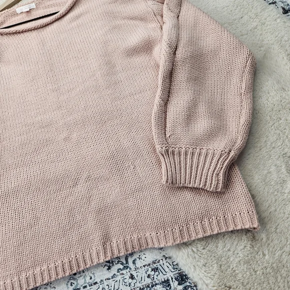 LC Lauren Conrad Pink Rib Knit Pullover Sweater Women Size Large - Picture 6 of 8